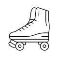 roller skates kid leisure line icon vector illustration