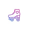 Roller skates line icon on white