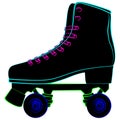 Roller skates shoes derby, Boots retro old school sport illustration