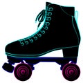 Roller skates shoes derby, Boots retro old school sport illustration