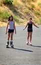 Roller Skating in the Country Royalty Free Stock Photo