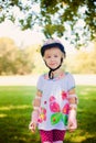 Roller skating happy little girl Royalty Free Stock Photo