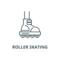 Roller skating vector line icon, linear concept, outline sign, symbol Royalty Free Stock Photo