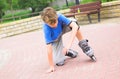Roller young boy Royalty Free Stock Photo
