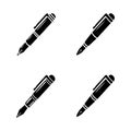 Rollerball Pen Solid Icons Office Set Royalty Free Stock Photo