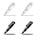 Rollerball Pen Solid Icons Writing Collection Royalty Free Stock Photo