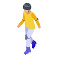 Rollerblade hobby icon, isometric style