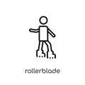 Rollerblade icon. Trendy modern flat linear vector Rollerblade i