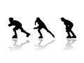 Rollerblade runners silhouette Royalty Free Stock Photo