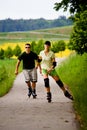Rollerblades for two Royalty Free Stock Photo