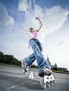 Rollerblading girl Royalty Free Stock Photo