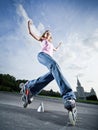 Rollerblading girl Royalty Free Stock Photo