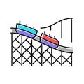 rollercoaster amusement park color icon vector illustration