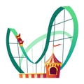 Rollercoaster attraction with happy people clipart Royalty Free Stock Photo
