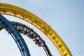 Rollercoaster looping ride on fun fair Royalty Free Stock Photo