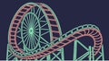 Rollercoaster silhouette, amusement park for thrill and entertainment themes vector design Generative AI Royalty Free Stock Photo