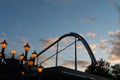 Rollercoaster Silhouette in the blue sky at dawn