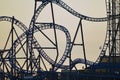 Rollercoaster silhouette Royalty Free Stock Photo