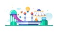 Rollercoaster Theme Park Vector Icon, vector design Generative AI Royalty Free Stock Photo