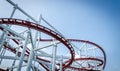 Rollercoaster track with blue sky Royalty Free Stock Photo