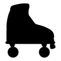 rollers barbicore black shoes doll child icon Royalty Free Stock Photo