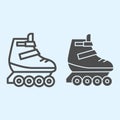 Rollers line and solid icon. Skates roller shoes. Sport vector design concept, outline style pictogram on white