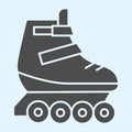 Rollers solid icon. Skates roller shoes. Sport vector design concept, glyph style pictogram on white background, use for