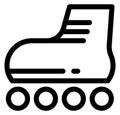 Rollerskate line icon. Street sport. Teen riding Royalty Free Stock Photo