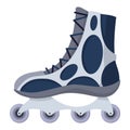 Rollerskates. Cartoon roller skates, retro footwear on wheels, kid sport shoes. Inline skates vector icon. Summer sport