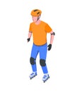 Rollerskating Isometric Icon