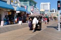 Busy Atlantic City Boardwalk With Crowds of People