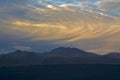 Rolling clouds above mountains before sunset, Aoraki Mount Cook National Park, New Zealand Royalty Free Stock Photo