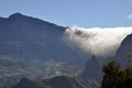 Rolling clouds into Cirque de Cilaos, Reunion island Royalty Free Stock Photo