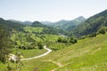 Rolling countryside around a farm Royalty Free Stock Photo