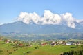 The Rolling countryside around a farm Royalty Free Stock Photo