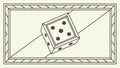 Rolling Dice in Border Frame Line Art, vector design Generative AI Royalty Free Stock Photo