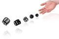 Rolling dices Royalty Free Stock Photo