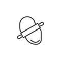 Rolling dough line icon