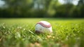Rolling Dreams, The Baseball Ball on the Green Lawn Royalty Free Stock Photo