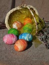The rolling easter eggs Royalty Free Stock Photo
