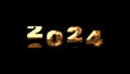 2024 rolling effect with gold text