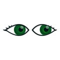 Rolling eyes icon, cartoon style
