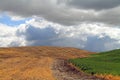 Rolling Farm Fields with Clouds Royalty Free Stock Photo