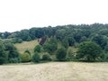 Rolling fields, forests and farmland on a cold grey afternoon