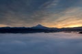 Rolling Fog over Mount Hood and Sandy River Valley Oregon USA Royalty Free Stock Photo