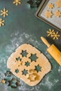 Rolling Gingerbread Cookie Dough Royalty Free Stock Photo