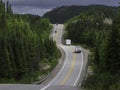 Rolling highway and hills in Charlevoix Quebec Royalty Free Stock Photo
