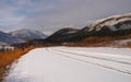 Rolling hills with snow cover