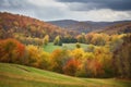 rolling hills with autumn foliage and colorful trees Royalty Free Stock Photo