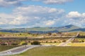 Rolling hills and clouds landscape near livermore California with vineyards Royalty Free Stock Photo